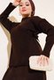 Knitwear Dress with Side Ties Vest Standard Size (36/44 between) Brown - 3