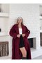 Buttoned Oversize Coat with Cashmere Shoulder Detail and Belt - 5
