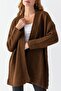 Basic Midi Length Oversize Soft Textured Knitwear Cardigan Aw25Hi0012 - 3