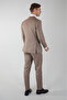 بدلة COMFORT FIT ذات ياقة مونو وفتحة مزدوجة مع أزرار - بني فاتح - 2