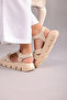Women's Cream Thick Heeled Adjustable Buckle High Sole Casual Summer Sandals Slippers - 5