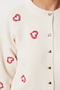 Heart Embroidered Stylish Buttoned Knit Cardigan LNX0003 CREAM - 4