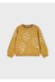 Mustard Girl's Floral Appliqued Sweater 4308 - 2