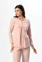 Women's Powder Jacquard Patterned Winter Special Design Maternity Maternity Dressing Gown Pajama Set - 2