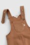 Organic Cotton Baby Salopet with Fluffy Inside Brown - 4