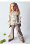 Beige Mustard Girl's Chiffon Knitted Blouse 4003 - 3