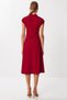 High Neck Flared Midi Knitted Dress Lub0223 Burgundy - 5