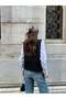 Hatunatila Floral Patterned Acrylic Sweater Vest 5198 - Black - 7