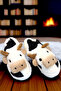 Women's Cow Figured House Slippers. Slippers with Plush Detail Inside. - 5