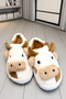 Women's Cow Figured House Slippers. Slippers with Plush Detail Inside. - 2