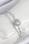 Brass Zircon Stone Heart Model Silver Color Women's Bracelet - Ebj250902W37716