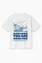 Oversize White Unisex Slow down You Are Doing Fine Printed T-Shirt