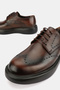 MEN'S BROWN GENUINE LEATHER EVA SOLE LACE-UP SHOES - 4
