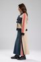 Women's Stripe Detailed Denim Garnished Design Long Skirt - 5