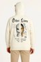 Men's Hooded Sweatshirt with Kangaroo Pocket, 3 Thread Cotton Printed Hoodie - White - 2