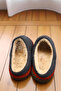 Women's Anthracite Gray House Slippers. Colorful Scalloped Patterned Slippers with Fur Inside. - 7