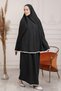 100% Cotton Two Piece Solid Color Sleeveless Prayer Dress - Black