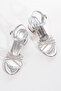 Silver Women's Stone-Embellished Evening Shoes and Bag Set - 6