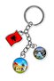 Albania Triple Epoxy Metal Double Sided Drop Keychain Albania