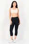 Women Fitted Fit Brand Logo Training Capri Tights, Black - 4