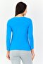 Women Graphic Print Long Sleeves Pajama Top, Blue - 3