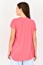 Women Crew Neck Solid Short Sleeve Sleepwear Top, Pink - 3