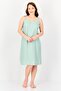 Women Textured Sleeveless Sleeping Dress, Mint Green - 2