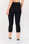 Women Fitted Fit Brand Logo Training Capri Tights, Black - 3