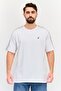 Men Crew Neck Short Sleeves Embroidered Logo T-Shirt, White