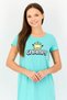 Rosaline by Women Round Neck Minions Short Sleeve Sleeping Dress, Turquoise - 3