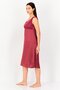 Women V-Neck Textured Sleeveless Sleeping Dress, Maroon - 2