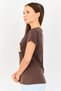 X Rosaline Women Graphic Print Pyjamas T-Shirt, Brown - 2