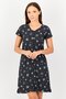 Women All Over Print Short Sleeves Sleeping Dress, Multicolor