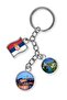 Serbia Triple Epoxy Metal Double Sided Drop Keychain Serbia