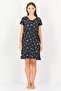 Women All Over Print Short Sleeves Sleeping Dress, Multicolor - 4