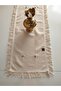 Buldan Cendere Cloth Lace Authentic Coffee Beaded Handcrafted Antique Fringed 50X135 cm Runner - 4