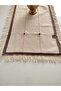 Buldan Cendere Cloth Lace Authentic Coffee Beaded Handcrafted Antique Fringed 50X135 cm Runner - 3