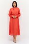 Women Pleated Midi Dress, Red