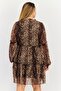 Women Tiara Animal Print Chiffon Mini Dress, Multicolor - 3