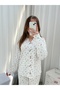 Pink Floral Print Ecru Berlin Pajama Set - 3