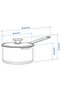 HEMKOMST Saucepan with lid, stainless steel/glass, 2 l - 8
