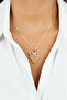 Zircon Stone Heart End Thin Chain Gold Necklace - 2