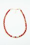 Gold Detail Red Crystal Women's Necklace - 3