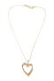 Zircon Stone Heart End Thin Chain Gold Necklace - 4