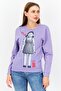 Women Squid Game Crew Neck Long Sleeve Graphic Print Sweatshirt, Purple