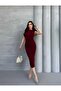 Women's Scuba Fabric Draped Midi Dress