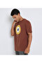 Men's Brown Crew Neck Tee - 2