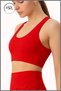 Women's Red Sports Bra with Pads Lycra Supportive Water Sports Running Fitness Dance Sports Bra - 4