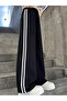 Double Stripe Ribbon Printed Women's Wide Leg Sweatpants - 5