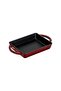Cast Iron Rectangular Pan Cast Iron Solid Double Handle Size 12X15Cm.-Burgundy - 2